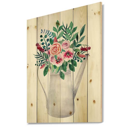 Designart - Bouquets of Flowers In Rustic Flowering Pot